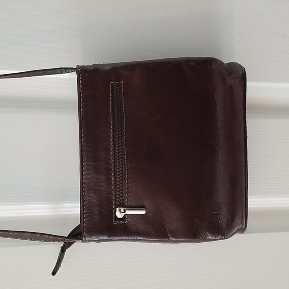 Vera Pelle dark brown crossbody purse approx 7x8 inches - Picture 7 of 15